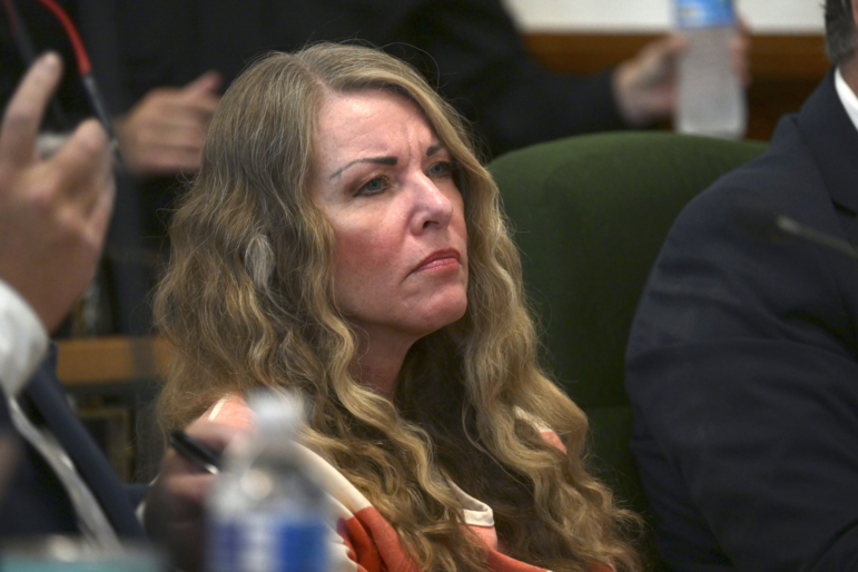 Lori Vallow Daybell, seen here in 2023, is representing herself in a courtroom in Phoenix, where she is on trial on a charge of conspiracy to commit first degree murder.
