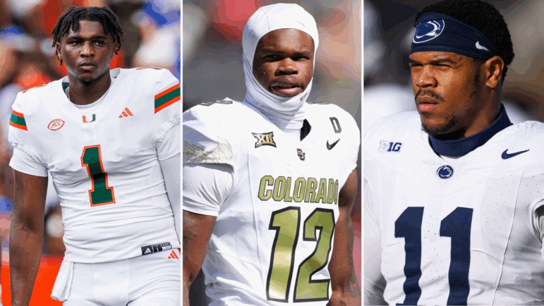 Miami quarterback, Cam Ward, Colorado wide receiver, Travis Hunter, and Penn State defensive end, Abdul Carter.
