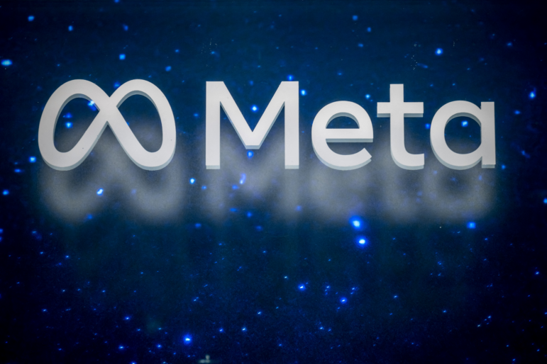 A photograph taken during the World Economic Forum (WEF) annual meeting in Davos on January 19, 2025, shows the logo of Meta, the US company that owns and operates Facebook, Instagram, Threads, and WhatsApp.