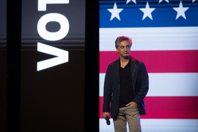 Investor Antonio Gracias at a town hall with Elon Musk in Green Bay, Wisc. on March 30, 2025. Gracias, who is part of Musk's Department of Government Efficiency team, has been working at the Social Security Administration.