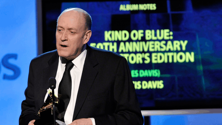 Francis Davis accepts the Grammy award for best album notes for his work on Miles Davis' Kind Of Blue: 50th Anniversary Collector's Edition in 2009.