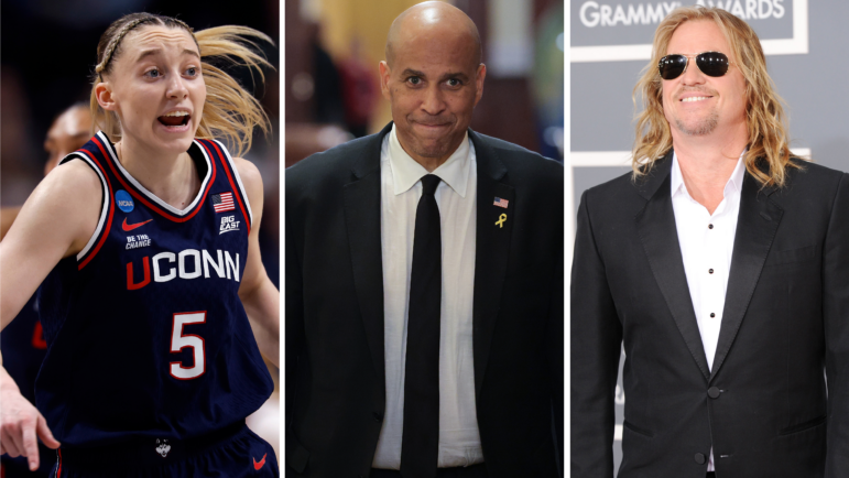 From left: Paige Bueckers, Cory Booker, Val Kilmer.
