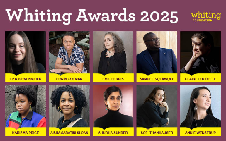 Winners of the 2025 Whiting Awards.