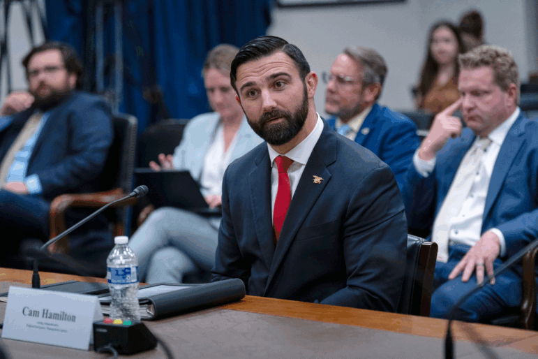 Cam Hamilton, acting administrator of the Federal Emergency Management Agency, testifies before the House Committee on Appropriations subcommittee on Homeland Security oversight hearing of FEMA on Capitol Hill on Wednesday. (AP Photo/Jose Luis Magana)