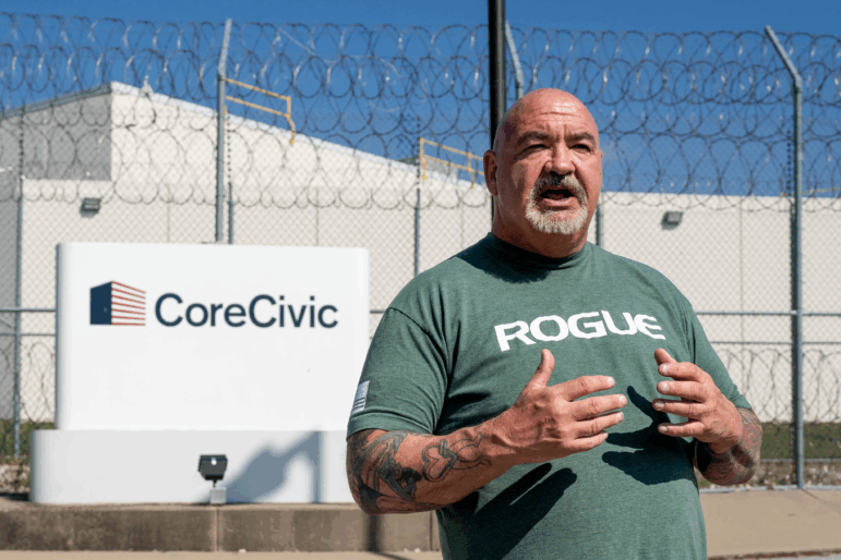 William Rogers worked as a correctional officer at CoreCivic from 2016 to 2020. He's a vocal critic of the plan to reopen the facility as an immigrant detention center.