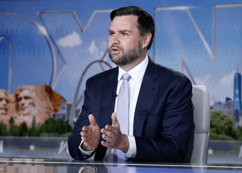 Then-Vice President-elect Vance visits Fox News Sunday with anchor Shannon Bream in Washington, D.C., on Jan. 11.