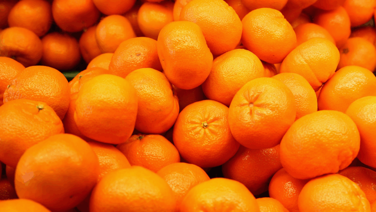 Citrus fruits on sale at a shop in the UK.