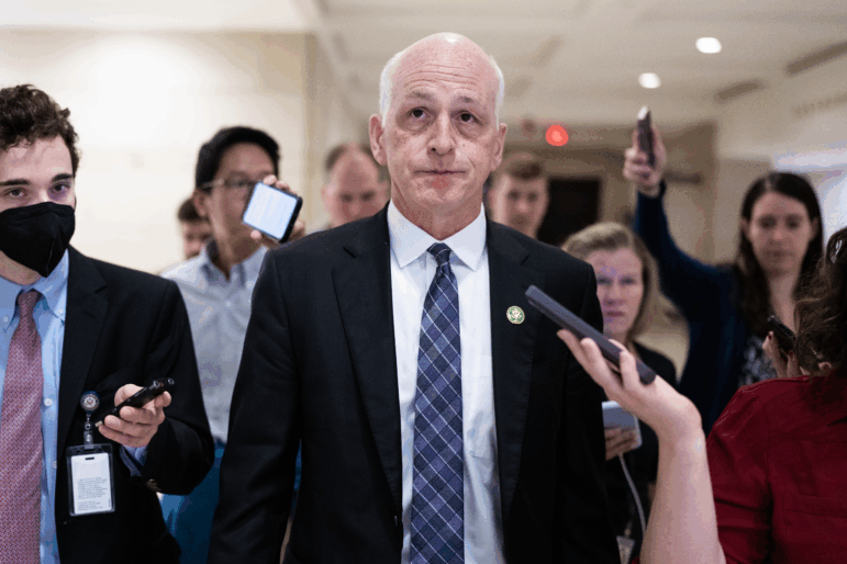 Rep. Adam Smith, D-Wash., is seen in the Capitol Visitor Center after an all members briefing on the attack on Israel on Wednesday, October 11, 2023.