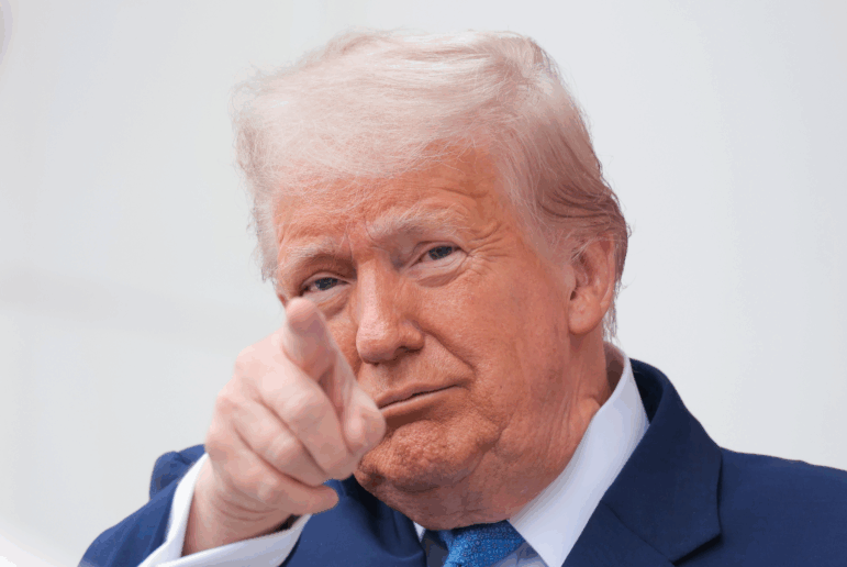 President Trump speaks during the Memorial Day ceremony at Arlington National Cemetery on May 26, 2025.
