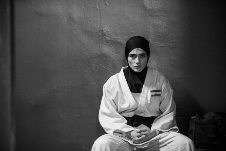 Arienne Mandi plays Iranian judoka Leila Hosseini in the new film Tatami, co-directed by Guy Nattiv and Zar Amir.