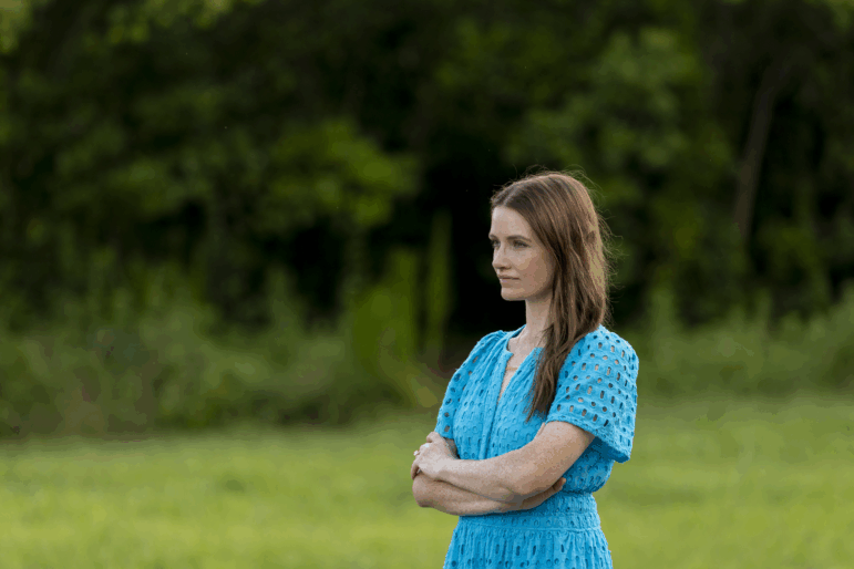 Katie Chubb, a community organizer, stands in an empty lot in Augusta, Ga., where she's been trying to open a birth center for six years. She says lack of cooperation from local hospitals has been a primary obstacle.