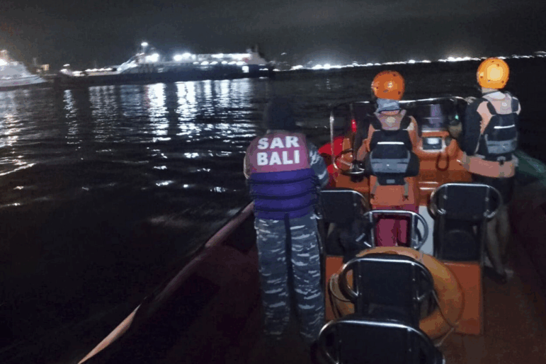 In this photo released by the Indonesian National Search and Rescue Agency (BASARNAS) rescuers search for victims after a ferry enroute for the resort island of Bali sank off Ketapang, East Java, Indonesia on Thursday.
