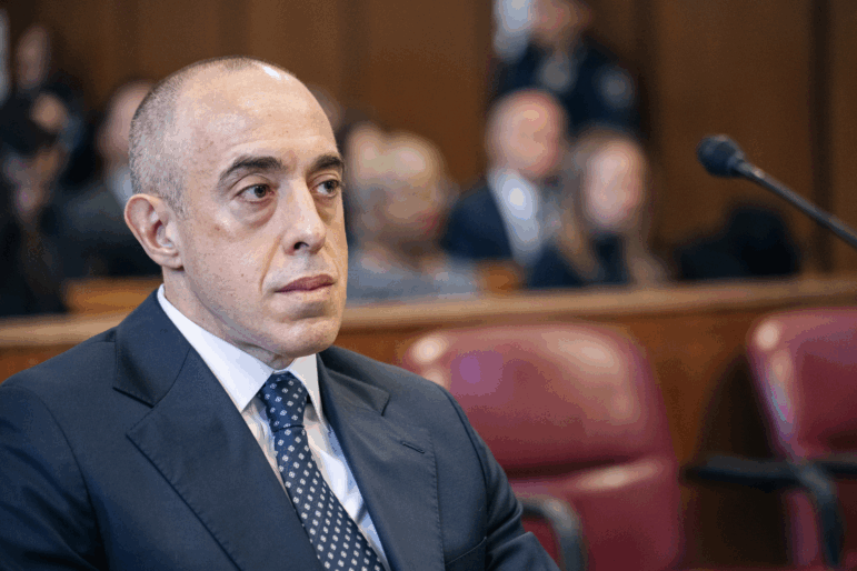 Emil Boveis shown sitting in a Manhattan criminal court during Donald Trump's sentencing in the hush money case in New York, Jan. 10, 2025.
