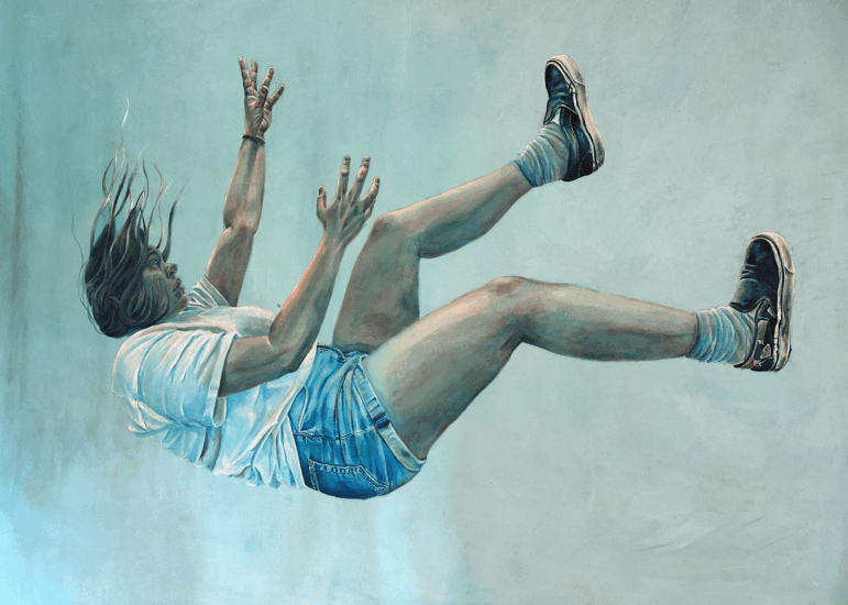 Falling by artist Betty Shanefelter is one of the works in The Teen Experience, a show at American University's Katzen Gallery until August 10th.
