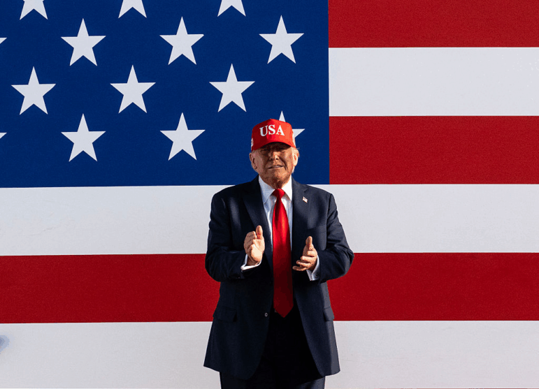 President Trump is pictured at the Salute to America Celebration at the Iowa State Fairgrounds in Des Moines on July 3.