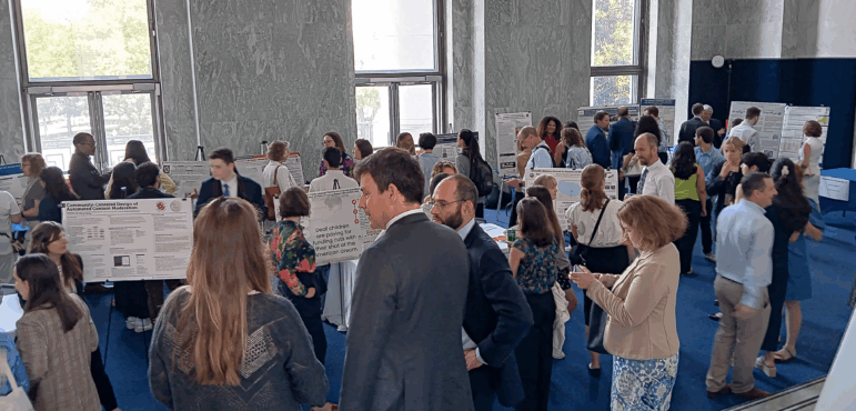 Researchers put on a "Science fair for canceled grants" on Capitol Hill to highlight cuts to federal funding for science, July 8, 2025 on Capitol Hill.