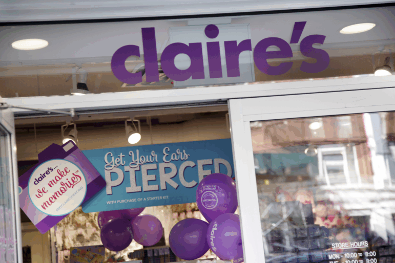 An American mall staple, Claire's is known for its ear piercing services and brightly colored jewelry for young shoppers.