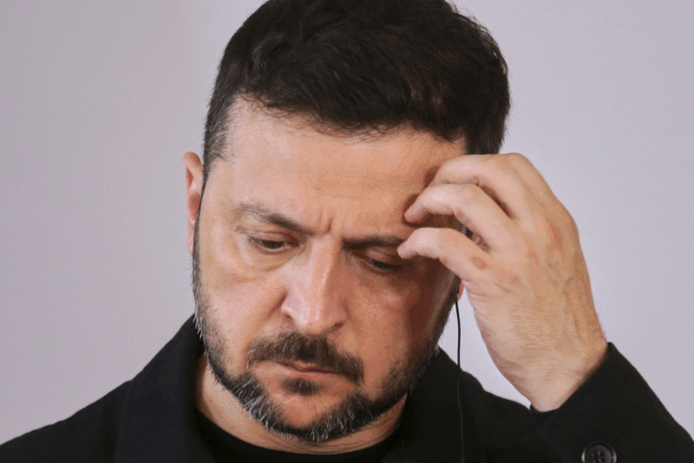 Ukraine's President Volodymyr Zelenskyy attends a press conference during his visit to Vienna, Austria, June 16, 2025.