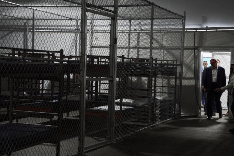 President Trump tours "Alligator Alcatraz," a new migrant detention facility at Dade-Collier Training and Transition facility, on July 1, 2025, in Ochopee, Fla. (AP Photo/Evan Vucci, File)