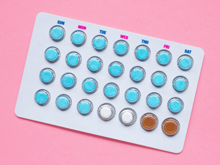 Birth control pills pack. Prescription medicine that contain female hormones like estrogen and progestin to prevent pregnancy.