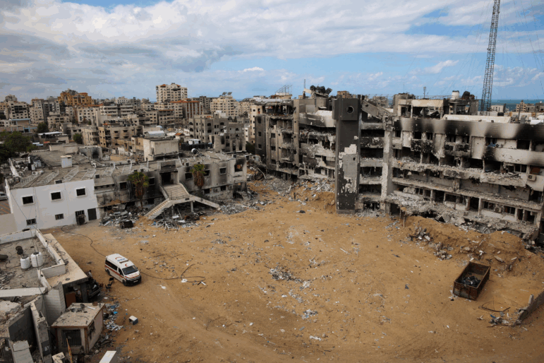 A view of the destroyed al-Shifa hospital in Gaza City on September 17, 2024, amid the ongoing war between Israel and the Palestinian Hamas group. The hospital was once the crown jewel of Gaza's medical community.