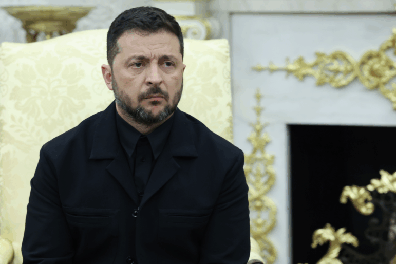 Ukrainian President Volodymyr Zelensky meets with U.S. President Donald Trump in the Oval Office at the White House on August 18, 2025 in Washington, DC.