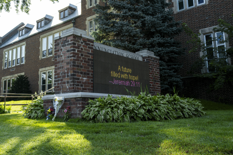 Officials have commended the actions of older children and adults during a mass shooting at the Annuncation Church in Minneapolis.