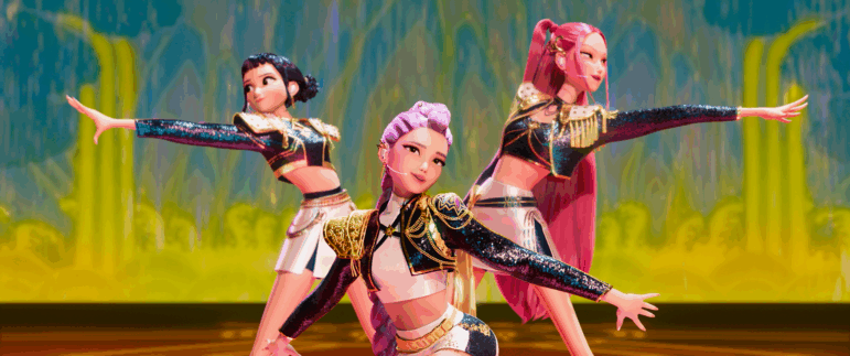 A still from KPop Demon Hunters. A singalong version of the wildly popular Netflix animated movie is screening for one weekend only in theaters across the country