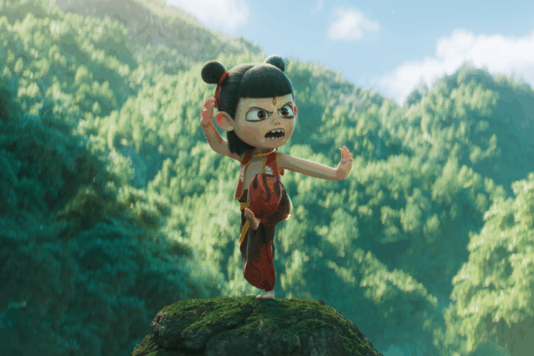 In this new English version of the film Ne Zha II, the young boy Ne Zha is voiced first by Crystal Lee, and later, by Griffin Puatu.