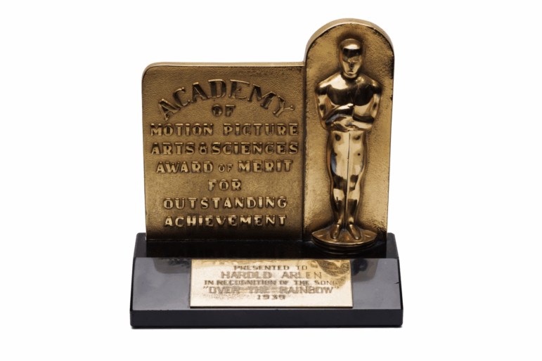 Harold Arlen's Academy Award for the music for the song "Over the Rainbow" (1939). Gift of Rita Arlen.