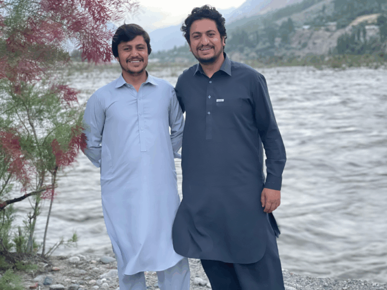 Abdul Wahid Khan, the youngest son in his family (right), with his older brother Abdul Wajid Khan. Abdul Wahid says the fact that the youngest child is the heir doesn't mean other siblings are kicked out of the family home when the parents die. They often live there until they are adults.