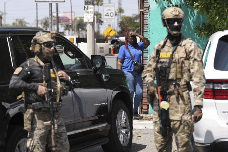 An immigration raid at a car wash in California in August.