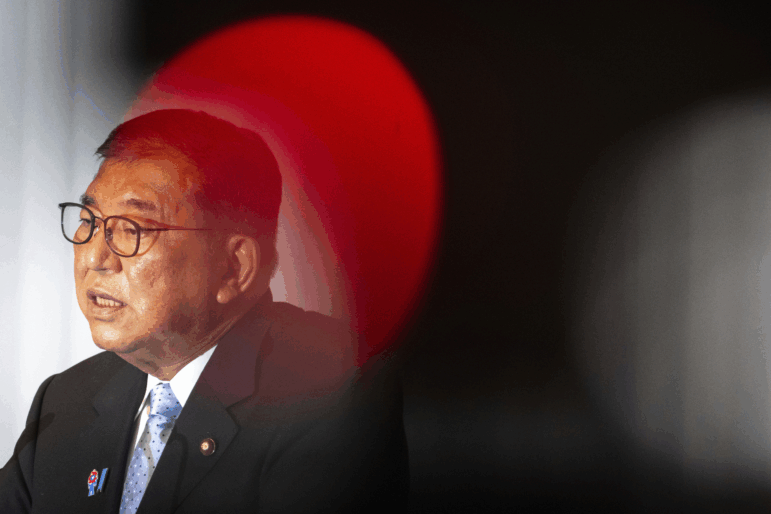 FILE - Japan's Prime Minister Shigeru Ishiba attends a press conference at the headquarters of the Liberal Democratic Party (LDP) in Tokyo Monday, July 21, 2025 after the prime minister's ruling coalition failed to secure a majority in the upper house in a parliamentary election.