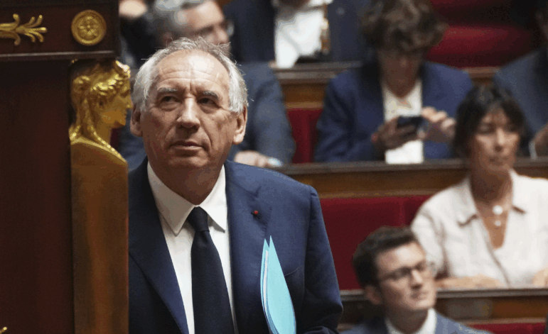French Prime Minister Francois Bayrou arrives to address the National Assembly, prior to a parliamentary confidence vote that could bring him down, in Paris, France, Monday, Sept. 8.