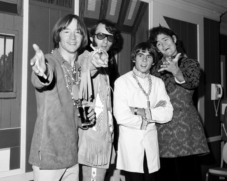 This July 6, 1967 file photo shows the musical group, The Monkees, from left, Peter Tork, Mike Nesmith, David Jones, and Micky Dolenz at a news conference at the Warwick Hotel in New York.