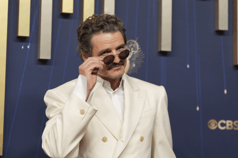 Pedro Pascal arrives at the 77th Primetime Emmy Awards on Sunday, Sept. 14, 2025, at the Peacock Theater in Los Angeles. (AP Photo/Jae C. Hong)