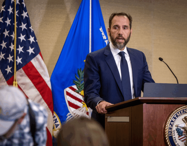 Special Prosecutor Jack Smith addresses reporters after his grand jury has issued more indictments of Donald Trump in Washington, D.C., on Aug. 1, 2023.
