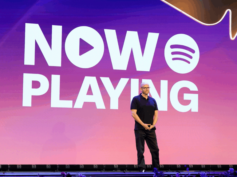 Daniel Ek, co-founder of Spotify, onstage in Los Angeles in November 2024. Ek announced that he would exit his role as Spotify's CEO on January 1, 2026.