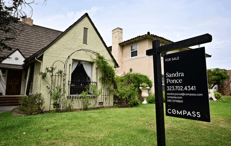 There has been a spike in mortgage applications as interest rates have dropped to the lowest level since October 2024. Here, a home for sale in Alhambra, Calif., last month.