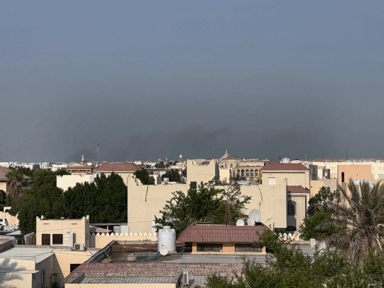 Smoke rises from behind residential areas after explosions in Doha, Qatar, on Tuesday. Israel said it launched a strike targeting senior Hamas leaders.