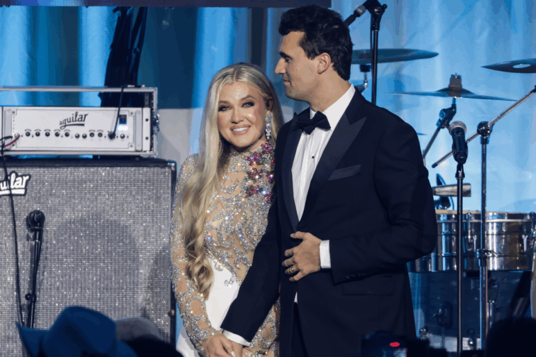 Erika and Charlie Kirk pictured at the Turning Point USA Inaugural Eve Ball in Washington, D.C. in January.