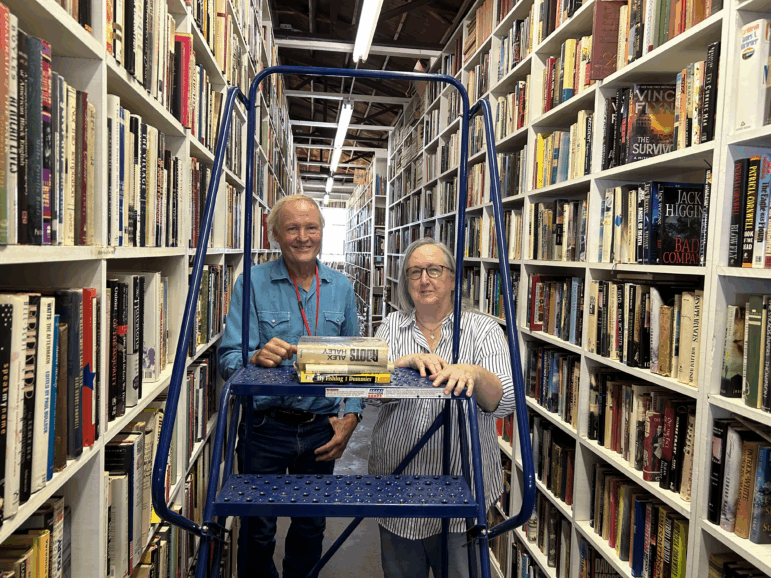 George Getschow (left,) executive director of the literary center, and Kathy Floyd, the center's manager. "I've never known anyone who loved books as much as Larry McMurtry," says Getschow.