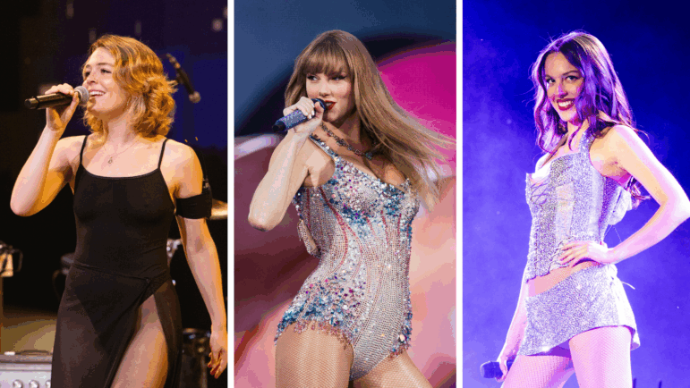Maggie Rogers, left, Taylor Swift and Olivia Rodrigo have all spoken about the importance of owning master recordings.