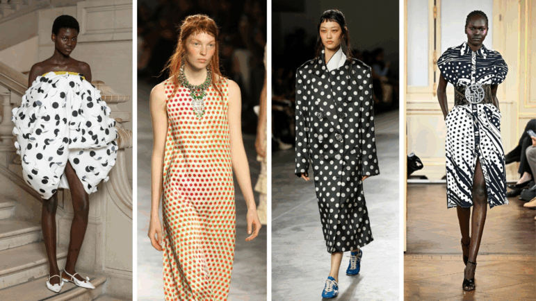 Dotted prints were one of the trends predicted by Paris-based company Heuritech. They appeared on runways during Paris Fashion Week.
