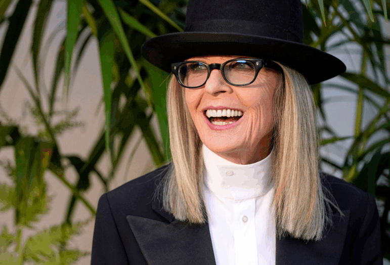 Diane Keaton appears at the Ralph Lauren Spring 2023 Fashion Experience in Pasadena, Calif., on Oct. 13, 2022.