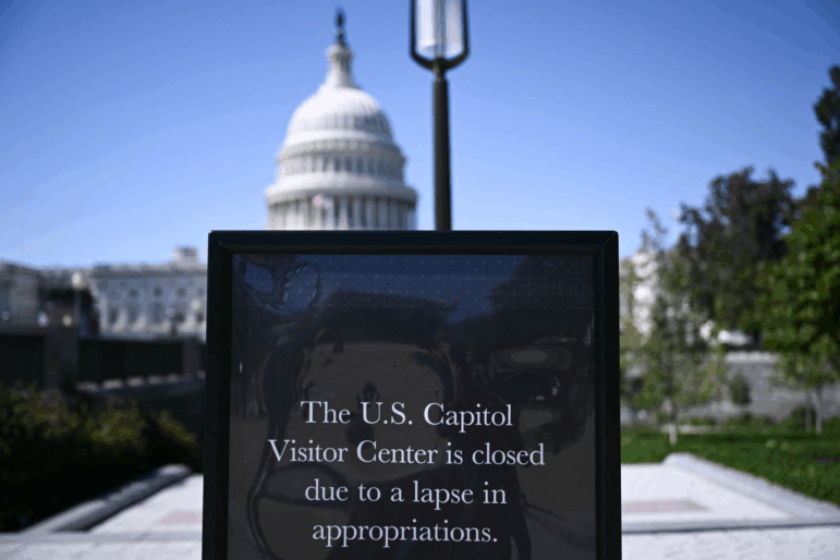 The U.S. Capitol Visitor Center is closed to visitors on the first day of the government shutdown on October 1, 2025. More than two weeks into the shutdown, talks on Capitol Hill remain at an impasse.