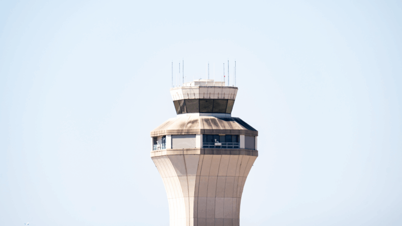 An air traffic control tower is seen Wednesday following the government shutdown at the Austin-Bergstrom International Airport in Austin, Texas. The U.S. government has shut down after Congress failed to pass short-term funding. Nearly seven years ago, air traffic controllers may have helped play ending the last government shutdown.
