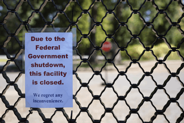 A sign on the entrance to the U.S. National Arboretum, which is closed due to the federal government shutdown.
