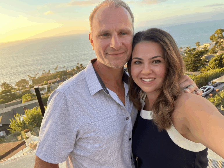Roman Surovtsev and Samantha Surovtsev are seen in a photo from August 2024.
