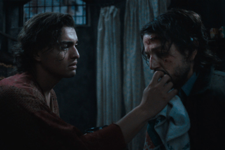 Tonatiuh and Diego Luna as Molina and Valentín, respectively, in Kiss of the Spider Woman. The new film is based on the Broadway musical of the same name, itself based on the 1976 book by Manuel Puig.